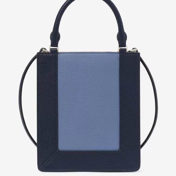 Kate Spade Lena Colorblock Mini Tote Leather Crossbody Purse KI885 Parisian Navy - Picture 6 of 6